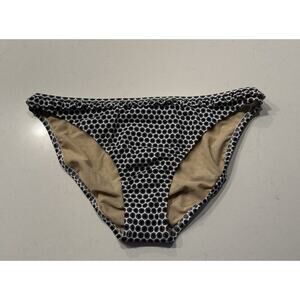 NEW J. Crew Bikini Bottom Navy White Polka Dot Print Ruffle Trim Preppy Nautical
